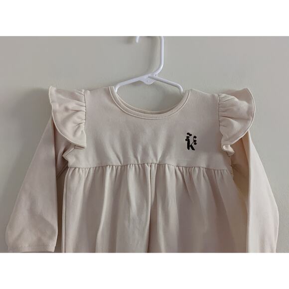 Karibou Milana Winged Cotton Playsuit Sz 1 Year Almond Cream - Picture 2 of 9